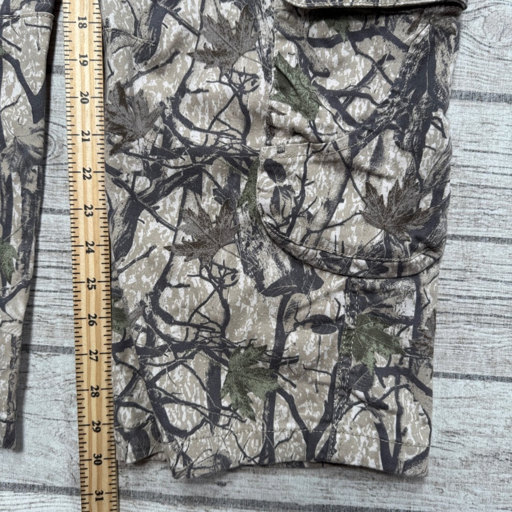 Y2K Cargo Pants Women's Small Gray Camo Tree Print Relaxed Fit Hunting Outdoor - Picture 4 of 7